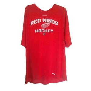 Men's Detroit Red Wings Reebok NHL Hockey T-Shirt - Size 2XL - Red Center Ice